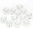 Chessex 16mm Translucent Clear and White Plastic Polyhedral Dice Set includes 12 Dice