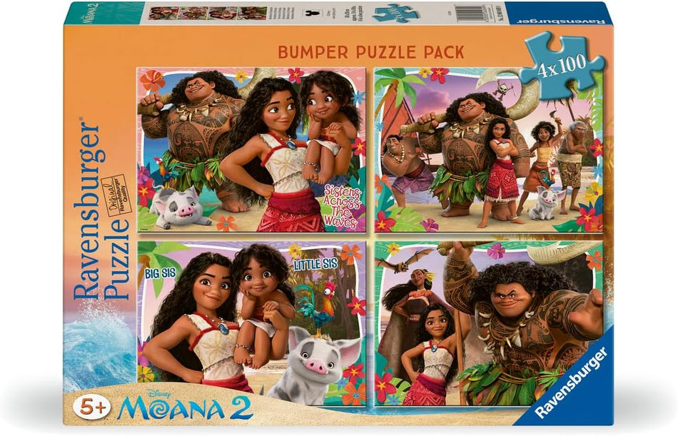 Ravensburger: Disney Moana 2: Bumper Puzzle Pack: 4x100 Piece Puzzles