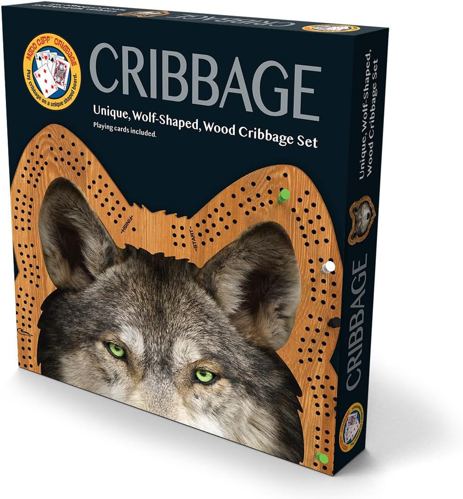 Madd Capp: I AM Wolf: Solid Wood Wolf-Shaped Cribbage Board