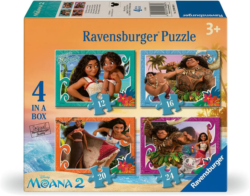 Ravensburger: Moana 2: 4 Puzzles with Increasing Piece Counts (12, 16, 20, 24 Piece)