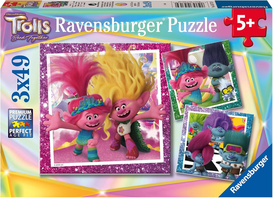 Ravensburger: Trolls Band Together: Can't Stop the Pop!: 3x49 Piece Puzzles