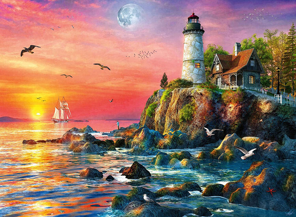 Ravensburger: Lighthouse at Sunset: 500 Piece Puzzle