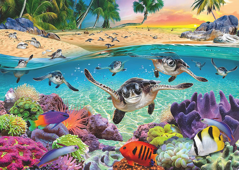 Ravensburger: Race of the Baby Sea Turtles: 500 Large Piece Puzzle