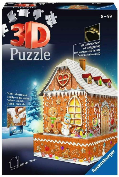 Ravensburger: Gingerbread House Night Edition: 257 Piece 3D Puzzle