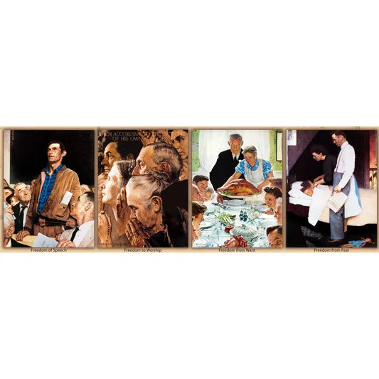 Master Pieces: Saturday Evening Post- The Four Freedoms: 1000 Piece Panoramic Puzzle