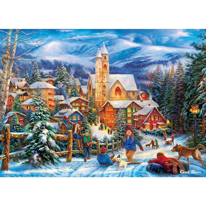 Master Pieces: Season's Greetings Sledding Home: 1000 Piece Puzzle