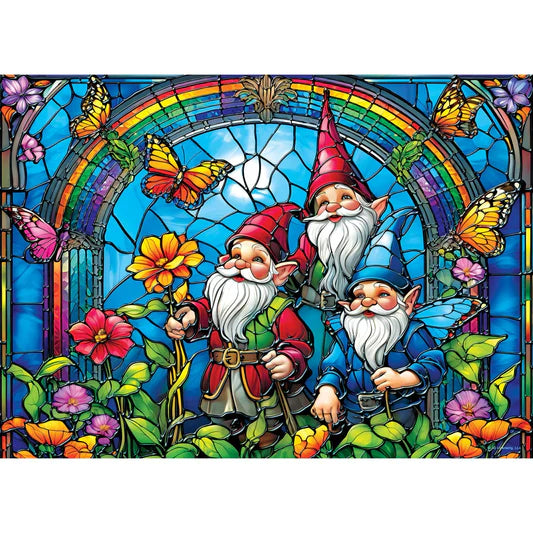 Master Pieces: Stained Glass- Gnomish Delight: 1000 Piece Puzzle