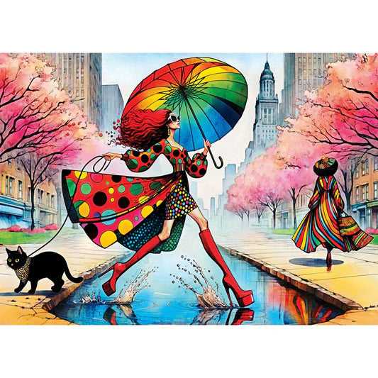Master Pieces: Purrfect Rainy Runway: 1000 Piece Puzzle