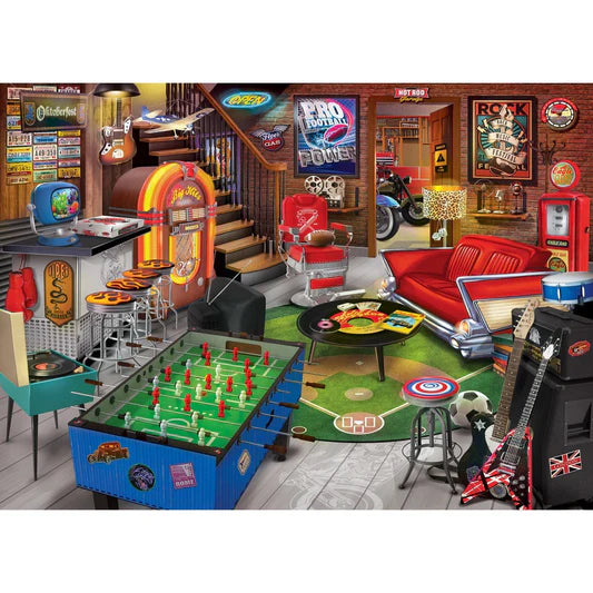 Master Pieces: Man Cave- Basement Bliss: 1000 Piece Puzzle