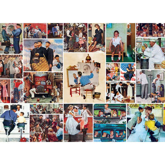 Master Pieces: Saturday Evening Post- Rockwell Collage: 1000 Piece Puzzle