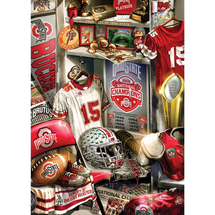 Master Pieces: Ohio State University Locker Room Nostalgia: 500 Piece Vertical Puzzle