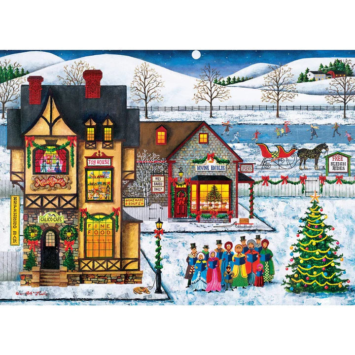 Master Pieces: Season's Greetings Main Street Carolers 1000 Piece Puzzle