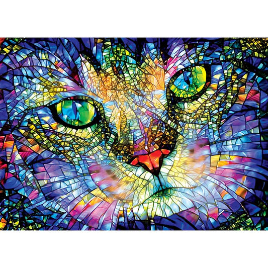 Master Pieces: Stained Glass- Purrfect Glass: 1000 Piece Puzzle