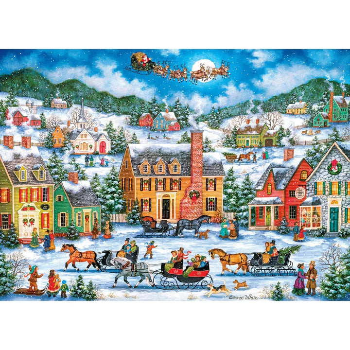 Master Pieces: Season's Greetings Christmas Eve Fly By: 1000 Piece Puzzle
