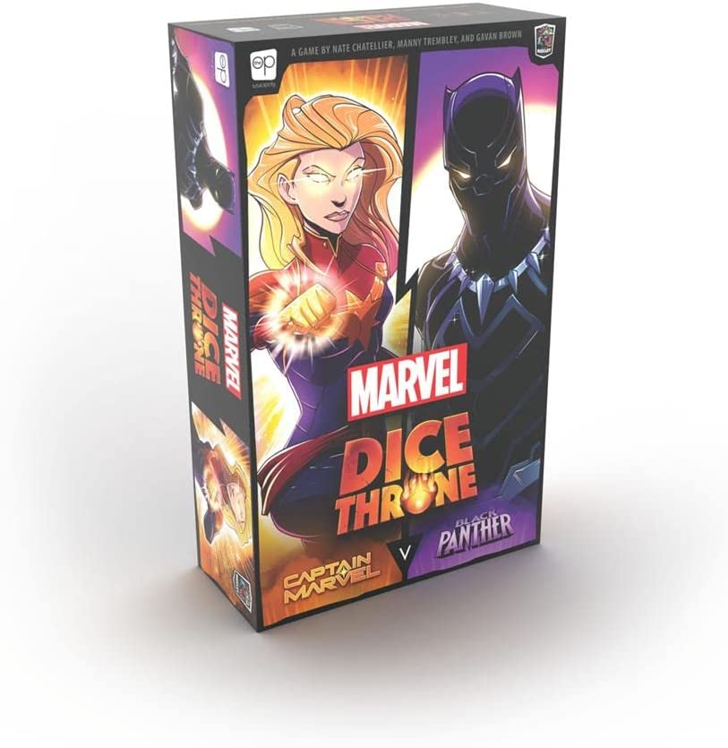 USAOPOLY: Marvel Dice Throne: 2 Hero Box Featuring Captain Marvel, Black Panther