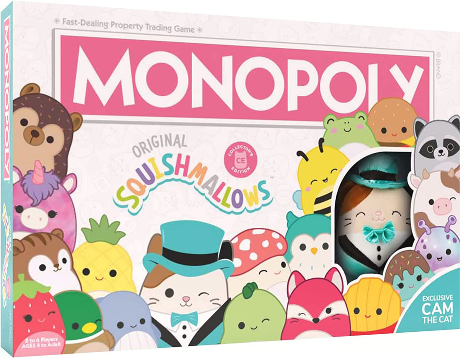 Monopoly: Squishmallows | Collector’s Edition Featuring Cam The Cat Plush
