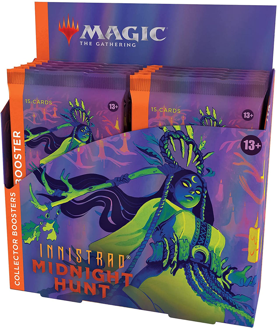 Magic: The Gathering Innistrad: Midnight Hunt Collector Booster Box | 12 Packs (180 Magic Cards)