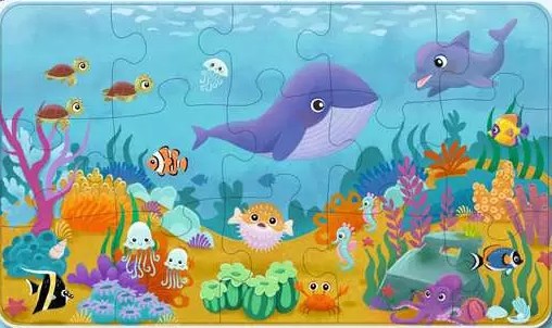 ravensburger Children's 15-piece jigsaw puzzle with an underwater scene featuring various sea creatures and plants.