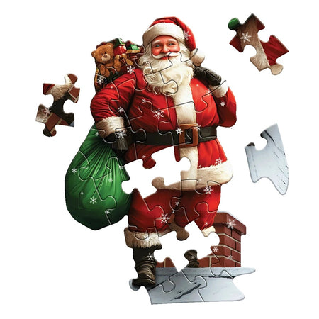 madd capp santa 20-piece shaped greeting card and jigsaw puzzle