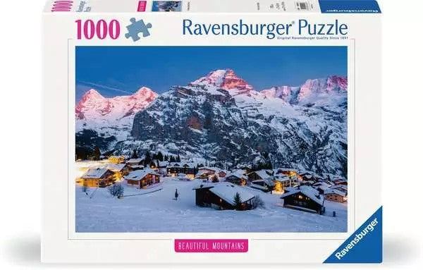 Ravensburger 1000-piece jigsaw puzzle box with a beautiful mountain scene