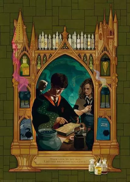 ravensburger 1000-piece vertical jigsaw puzzle of harry potter with hermione and malfoy.