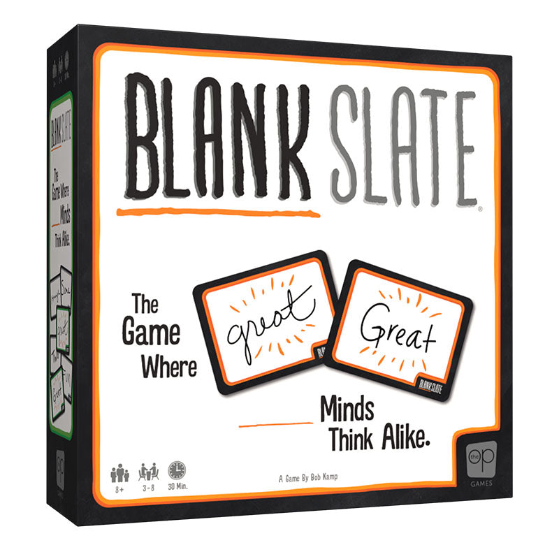 new packaging of usaopoly blank slate game box