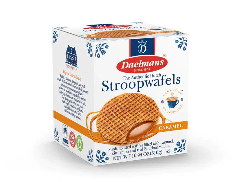 Daelmans - Caramel Stroopwafels | 10.94 oz Cube Box