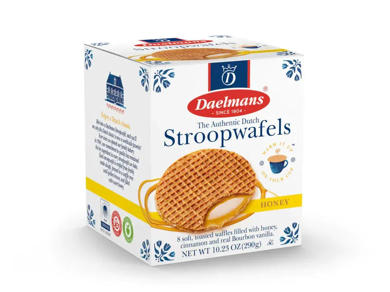 Daelmans - Honey Stroopwafels | 10.23 oz Cube Box