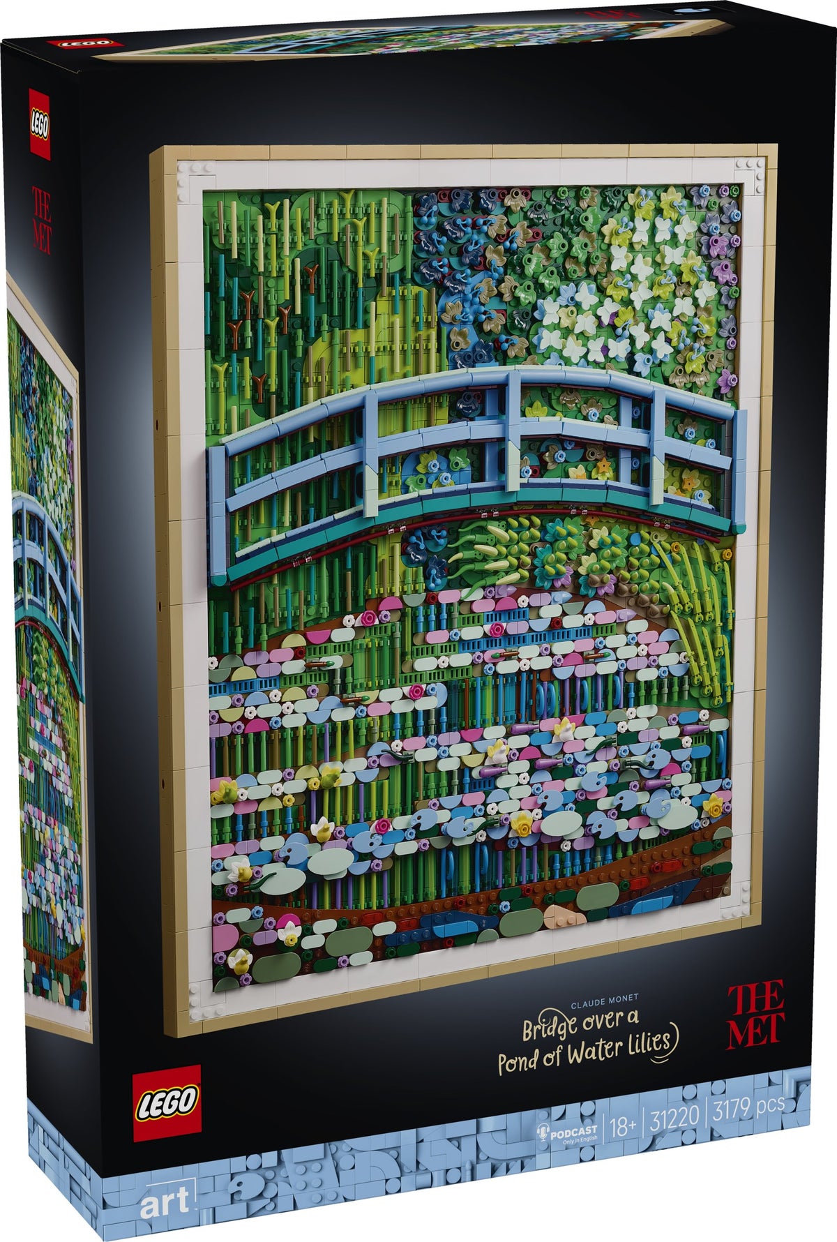 LEGO art set 31220 of a bridge over water lilies by claude monet.
