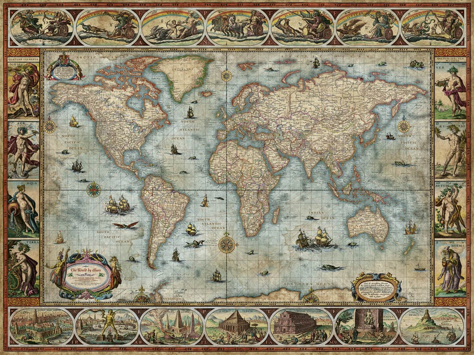 Heye: Map Art: Willem Blaeu World: 1000 Piece Puzzle
