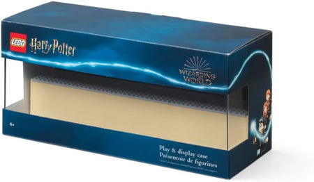 LEGO Harry Potter minifigure display case packaging with blue and beige design.