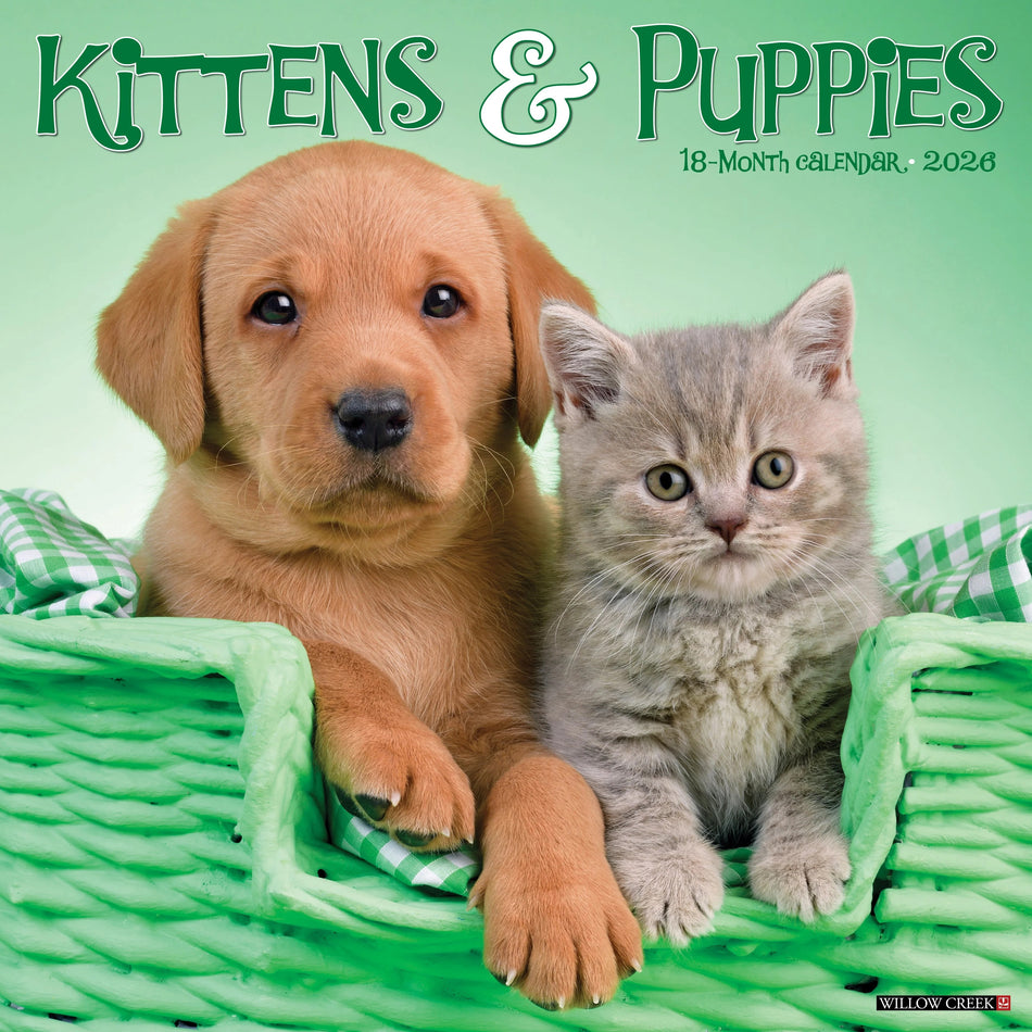 Willow Creek: Kittens & Puppies: 2026 12 x 12 Wall Calendar