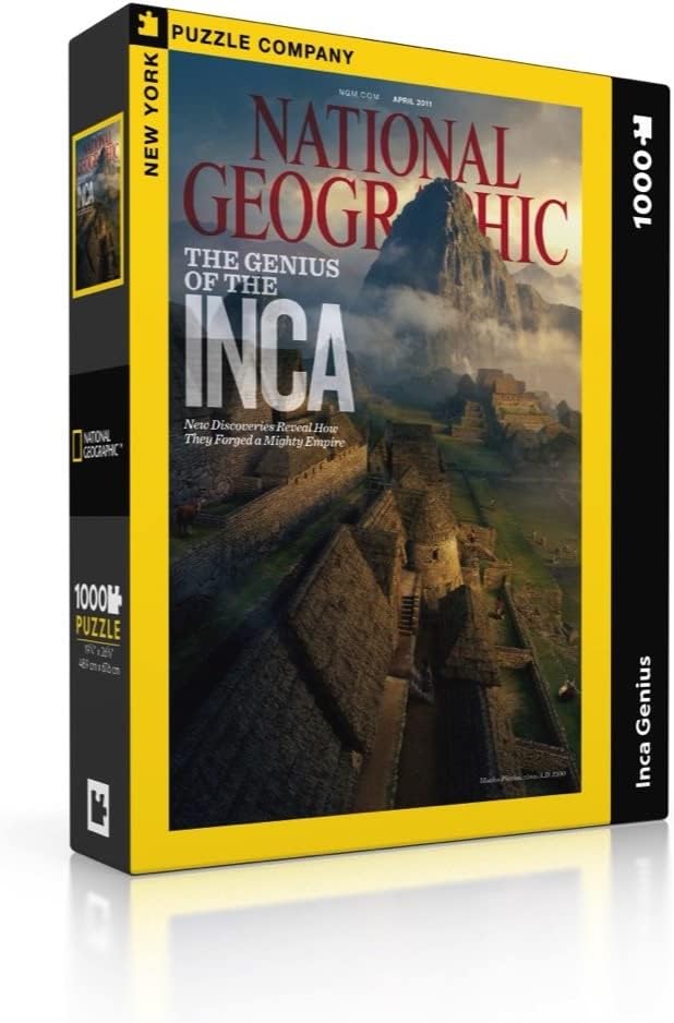 box image of new york puzzle company national geographic inca genius 1000 piece jigsaw puzzle
