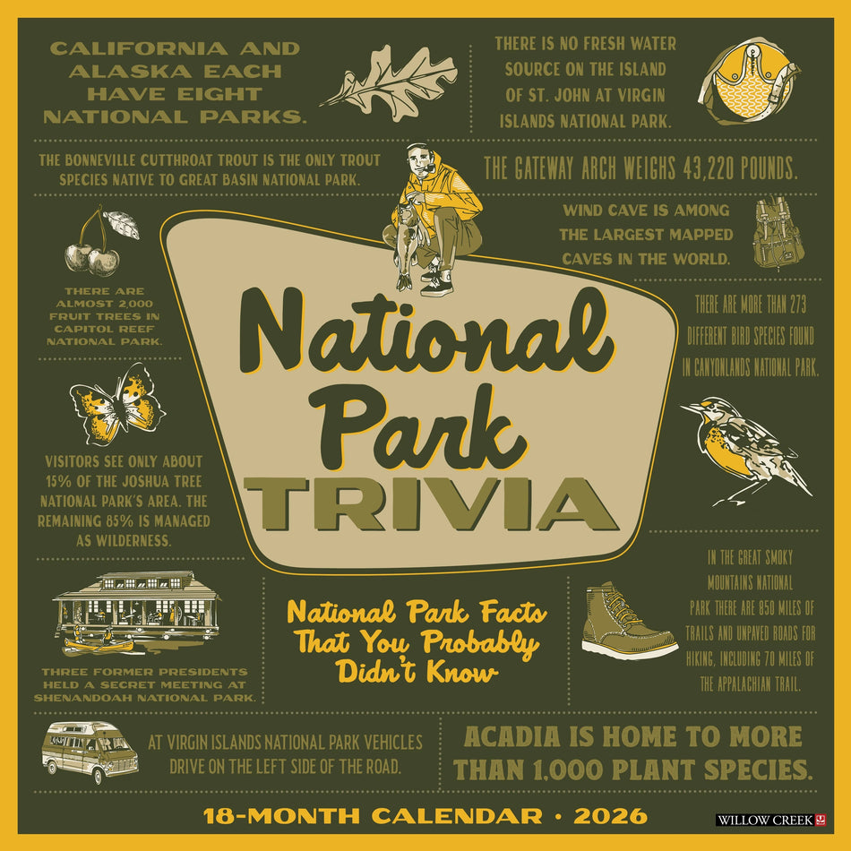 Willow Creek: National Park Trivia: 2026 12 x 12 Wall Calendar