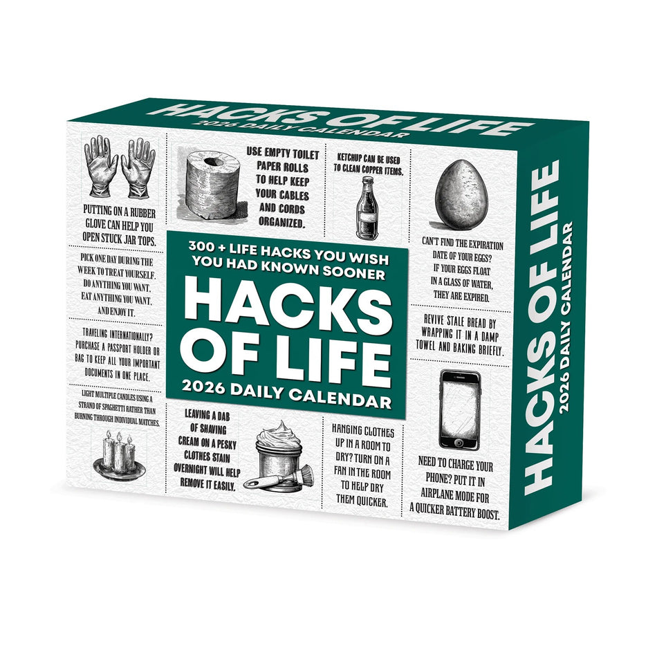 Willow Creek: Hacks of Life: 2026 5.86 x 4.72 Inch (Box) Daily Calendar