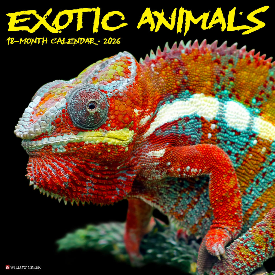 Willow Creek: Exotic Animals: 2026 12 x 12 Wall Calendar