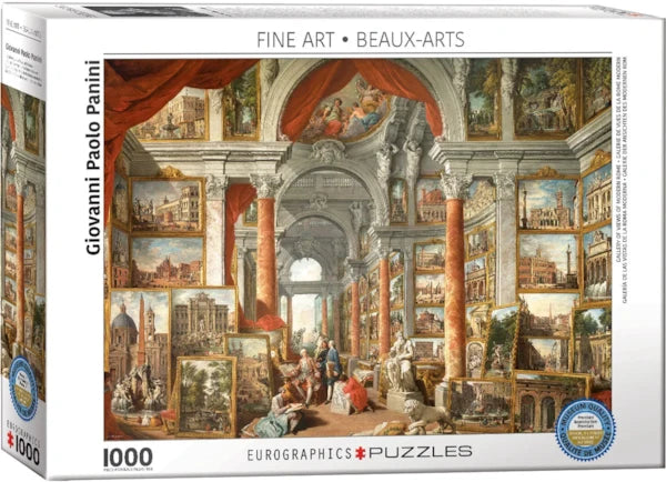 eurographics 1000-piece Jigsaw puzzle box featuring an art gallery scene with 'Giovanni Paolo Panini' 