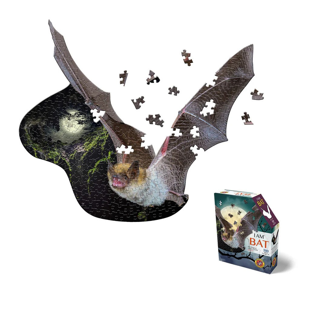 madd capp bat-shaped 300-piece jigsaw puzzle I AM BAT