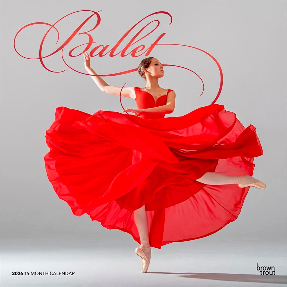 Browntrout: Ballet: 2026 12 x 24 Inch (Hanging) Monthly Square Wall Calendar | Foil Stamped Cover | Plastic-Free