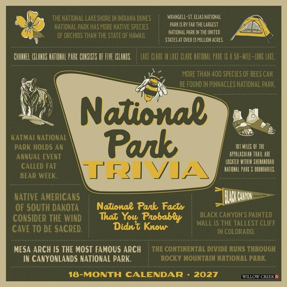 National Parks Trivia - 2027 Wall Calendar | Willow Creek Press