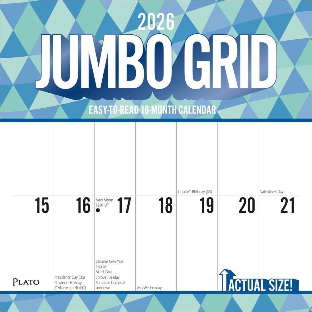 Browntrout: Jumbo Grid Large Print: 2026 12 x 24 Inch (Hanging) Monthl Browntrout: Jumbo Grid Large Print: 2026 12 x 24 Inch (Hanging) Monthl