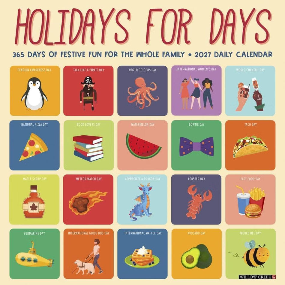 Holidays for Days - 2027 Wall Calendar | Willow Creek Press