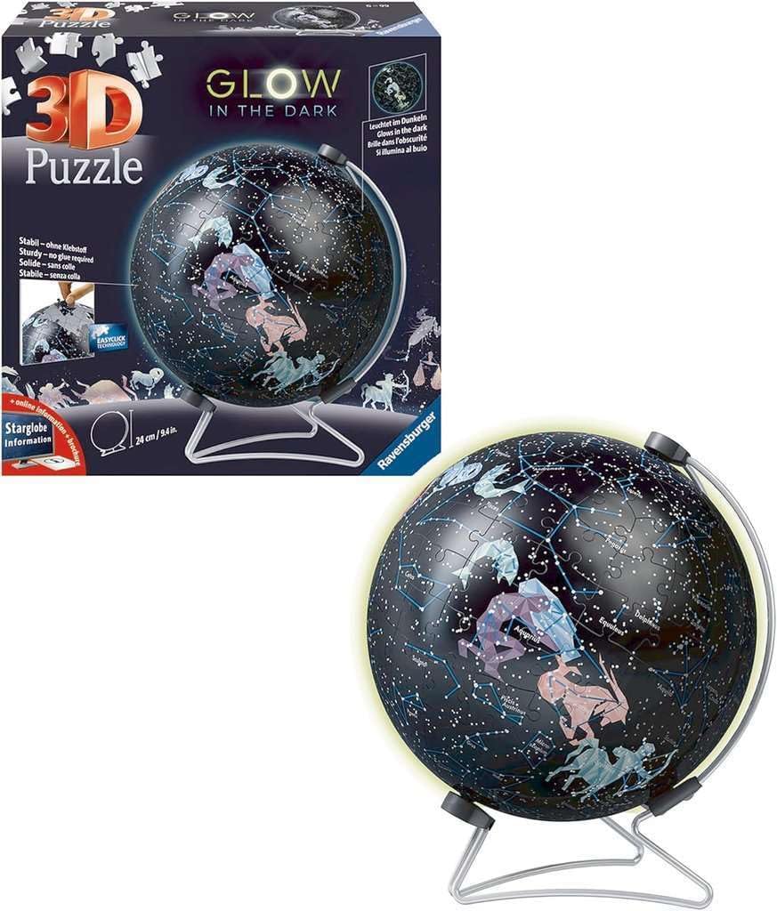 Ravensburger: Puzzle-Ball Starglobe Glow-in-The-Dark: 180 Piece 3D Puzzle