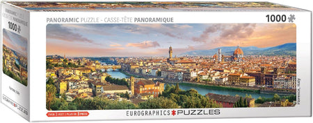 Panoramic 1000-piece jigsaw puzzle box with a florence italy cityscape view and EuroGraphics branding.