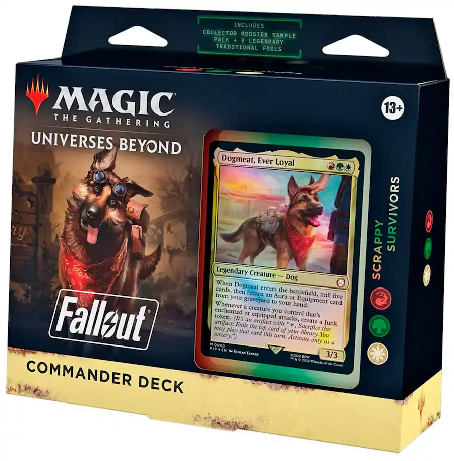 Magic the Gathering: Fallout Commander Deck – Scrappy Survivors (100-Card Deck, 2-Card Collector Booster Sample Pack + Accessories) (Copy) (Copy)