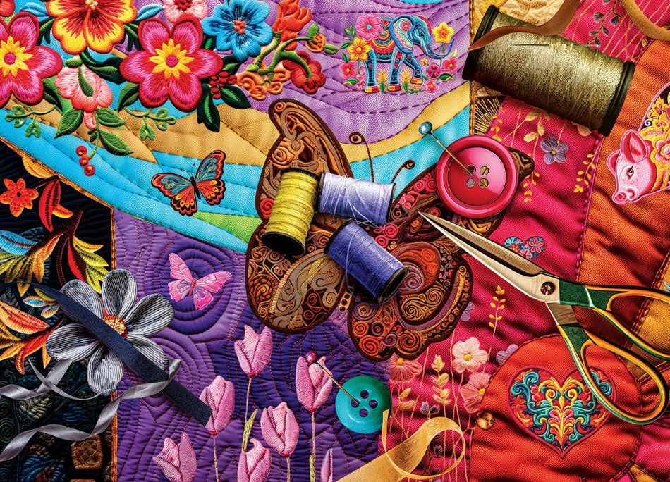 Master Pieces: Quilted- Patchwork Gardens: 1000 Piece Puzzle