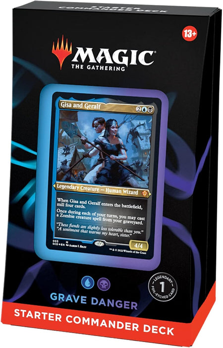 Magic: The Gathering starter commander deck grave danger packaging with card displayed