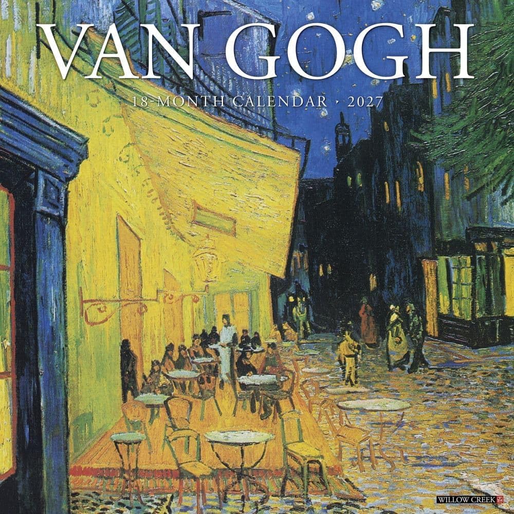 Van Gogh 2027 calendar cover with a painting of a street scene.