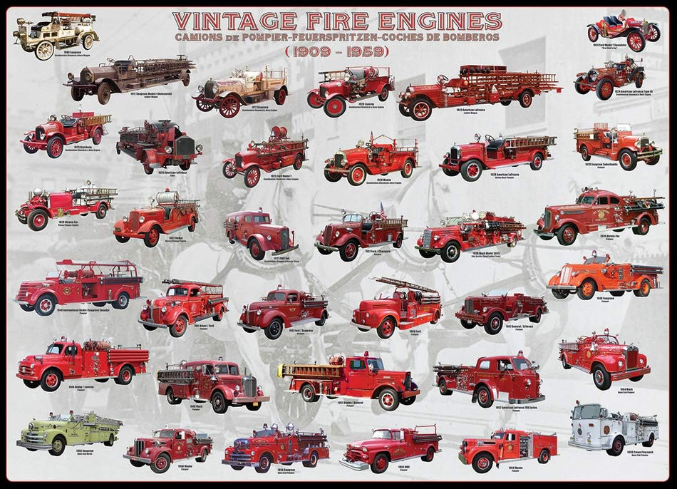 EUROGRAPHICS: Vintage Fire Engines: 1000 Piece Puzzle