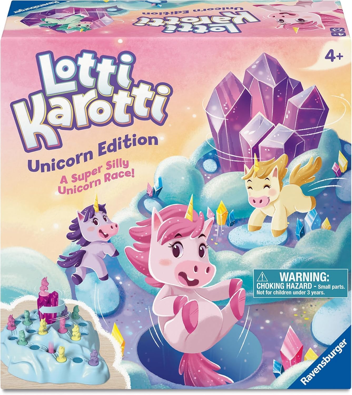 Lotti Karotti Unicorn Edition game box with colorful design and Ravensburger branding.